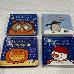 Usborne Touchy-Feely Books Set - Owl, Penguin, Pumpkin, Snowman